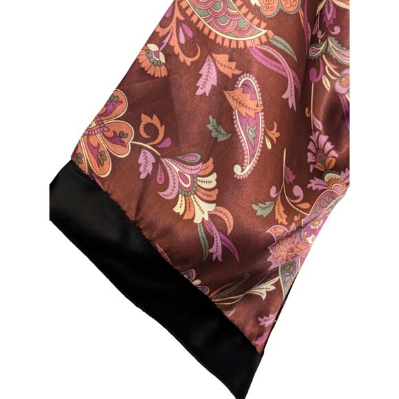 She's Cool Women's 3X Red Pink Kimono Inspired Blouse V-Neck Floral Paisley - Picture 7 of 9